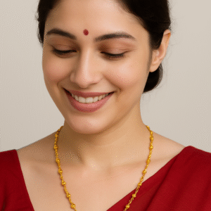 Elegant MicroGold-Plated Chain Necklace with Decorative Beads