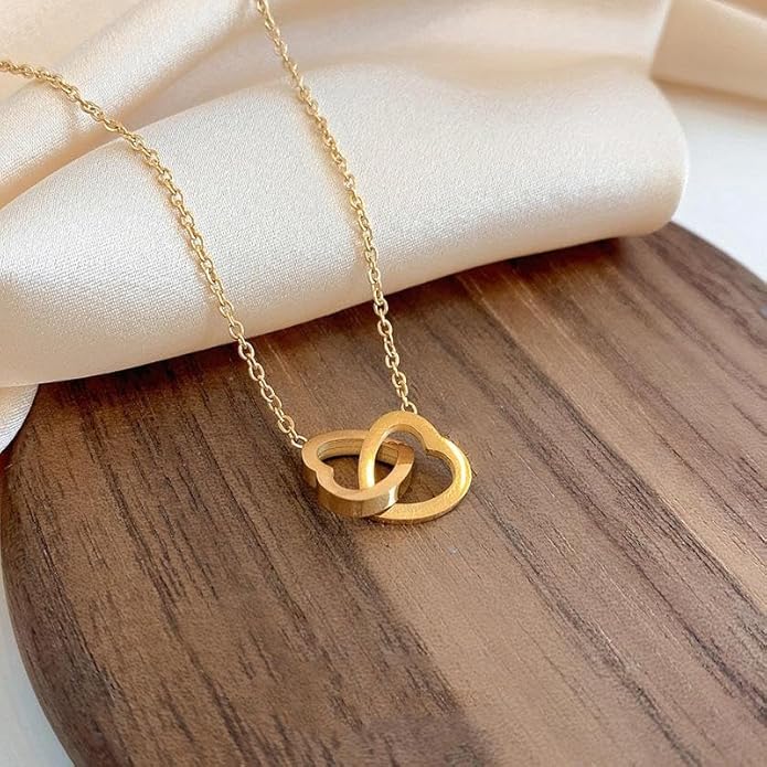Interlocked Hearts 18K Gold-Plated Chain - Image 2