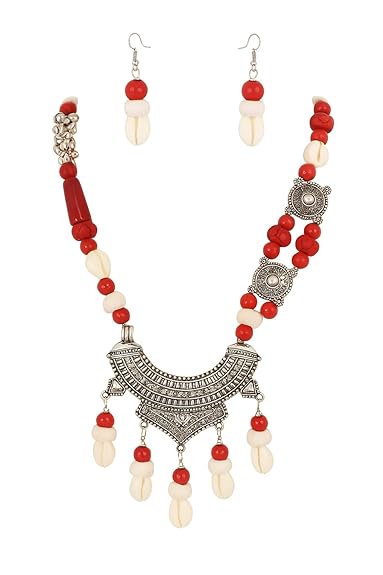 Oxidised Silver Necklace Set - Image 3