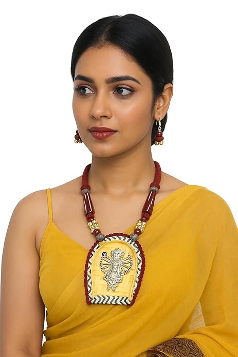 Durga Deity Pendant Necklace Set