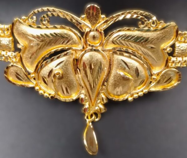 Traditional MicroGold-Plated Necklace and Earring Set (chocker/chick), Butterfly Design - Image 4